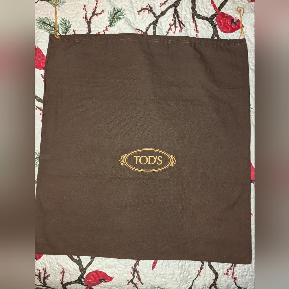 Tods Dust Bag Storage Cover 26” X 27” Made In Italy Drawstring Brown Cotton VGUC